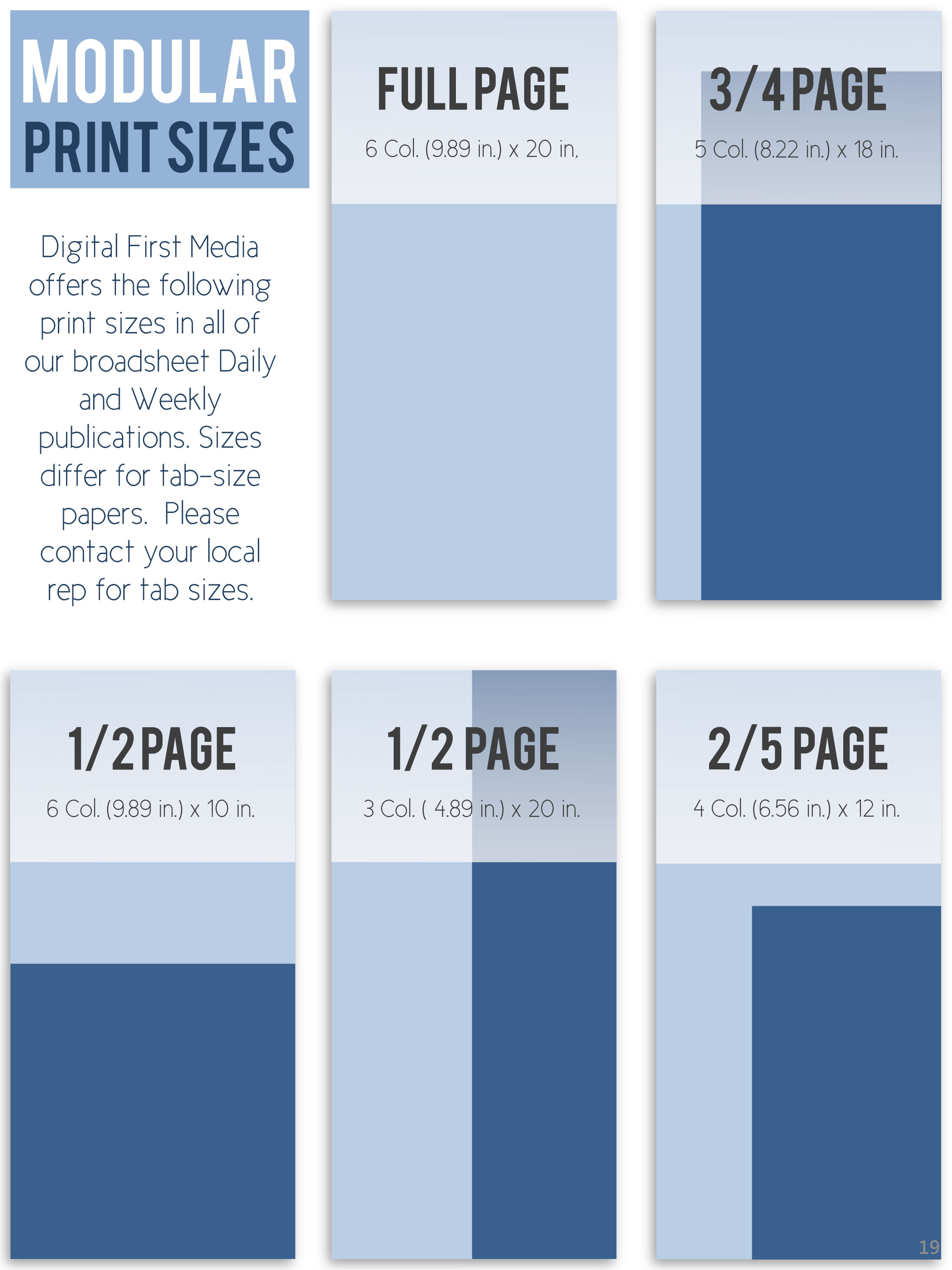 Print Ad Sizes Media News Group